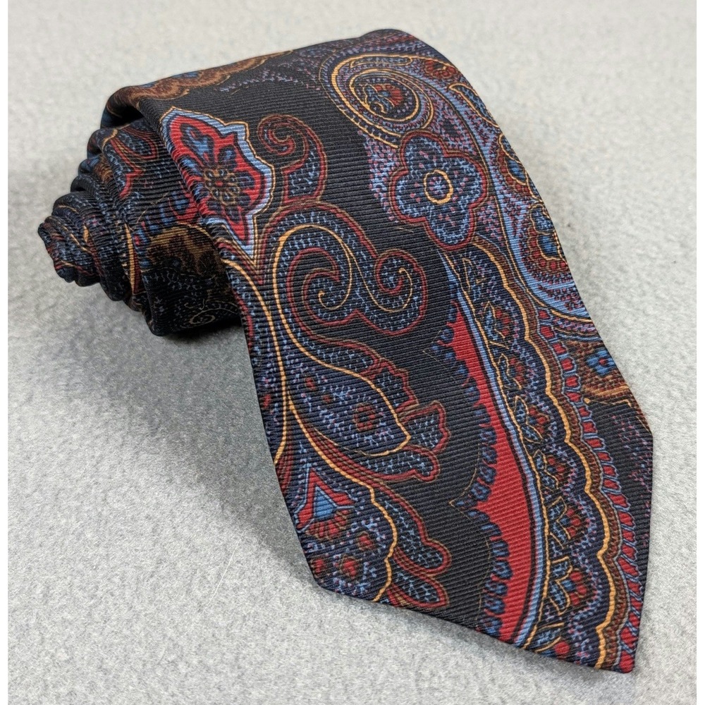 Vintage Polo Ralph Lauren Tie Mens Embroidered Paisley Silk Preppy USA